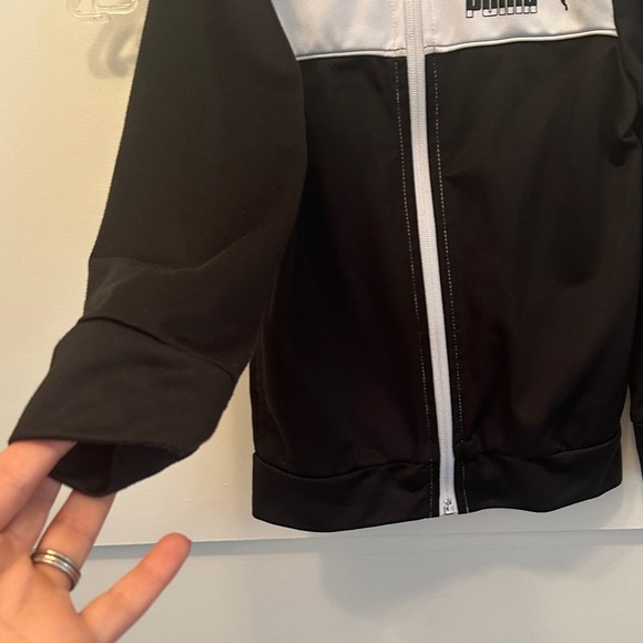 Puma Kids Black and White Track Jacket - Picture 3 of 5